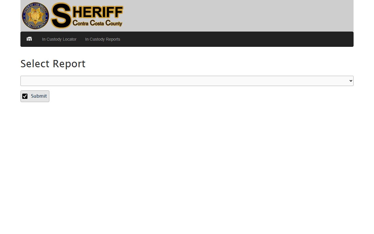 Contra Costa County Sheriff in-custody reports database for 24 hour booking searches