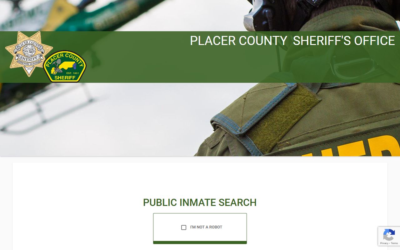 Placer County Sheriff ATIMS inmate search booking database